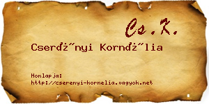 Cserényi Kornélia névjegykártya